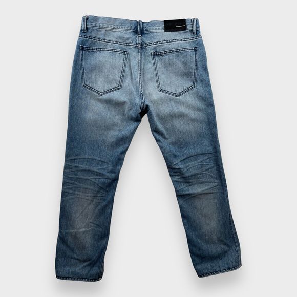 $250 BLK DNM Mens 33x32 Jeans 15 Slim Straight Dellwood Blue Mid Rise Denim - Picture 3 of 12